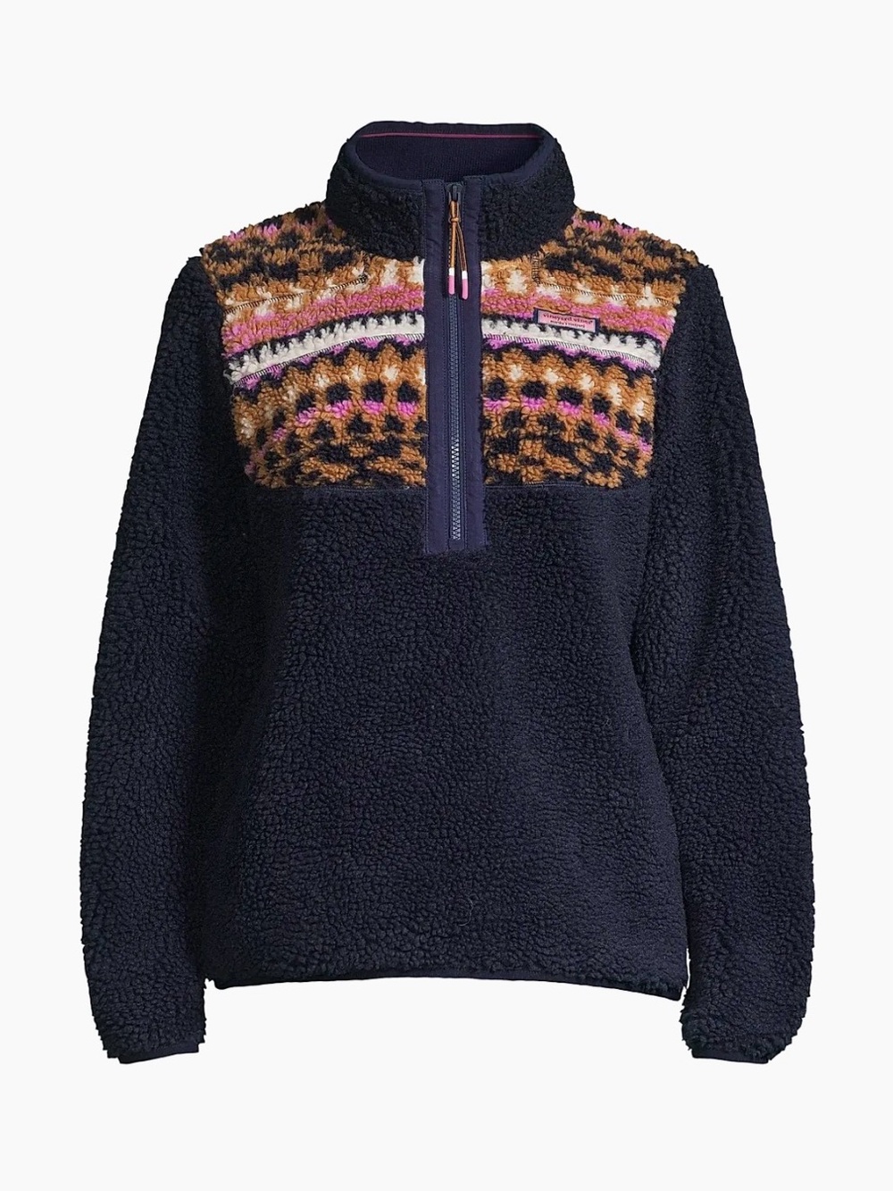 Vineyard Vines Shep Shirt Sherpa Fleece Fair Isle Half Zip Pullover XL
